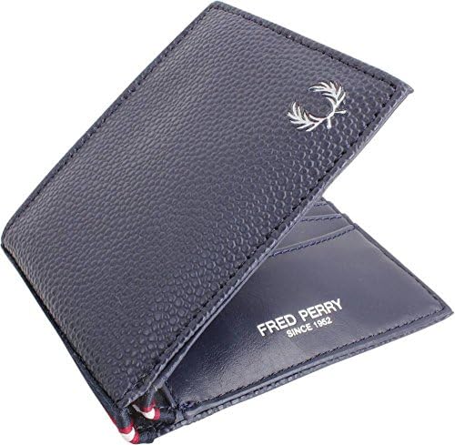 Navy Scotch Grain Bifold Wallet by Fred Perry