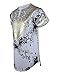 SCREENSHOTBRAND-730 Mens Hipster Hip-Hop Premium Tees - Stylish Longline Side Zipper Fashion T-Shirt Dashiki Gold Print - White - Large