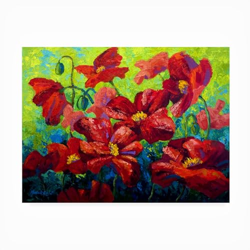 Trademark Fine Art Marion Rose 'Field of Poppies A' Outdoor Canvas 18x24