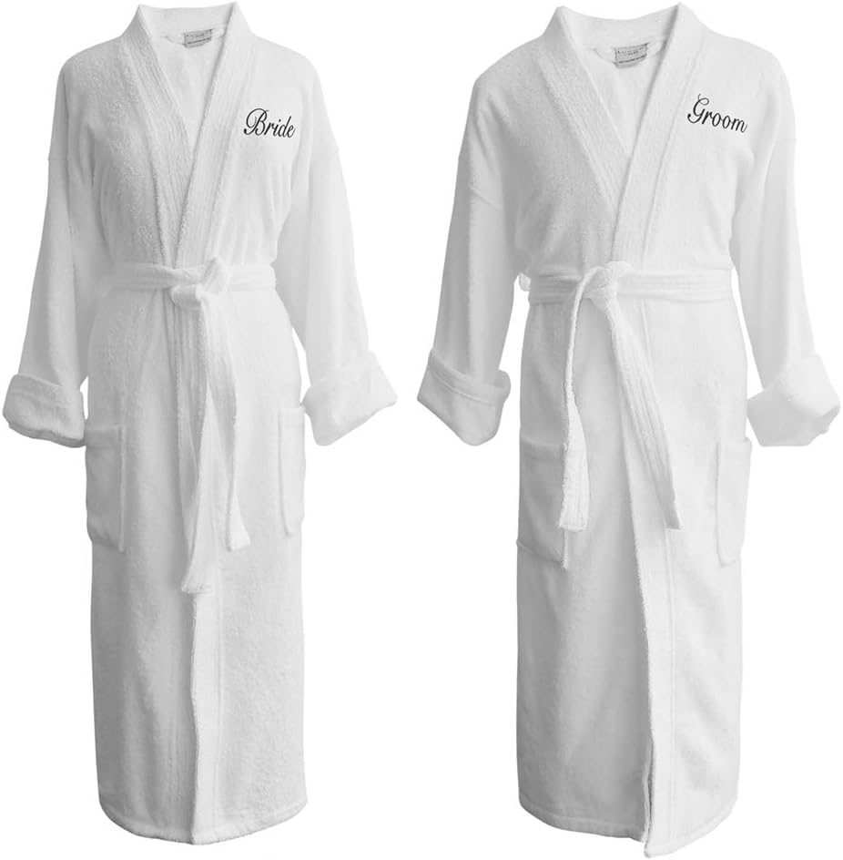 Caravalli Egyptian Cotton Bath Robe, Terry Spa Robes Custom Embroidered Monogram