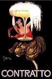 Leonetto Cappiello Contratto Sparkling Wine Art Print Poster 24x36 inch