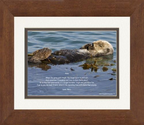Framed Personalized Best Friend Gift. Sea Otter Photo with "I Like Spending Time With My Best Friend" Poem, 8x10 Double Matted. Special Unique Gift for Best Friend for Christmas, Birthday.