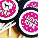10 Piece Pink Polka Dot Cupcake Topper w/Stick