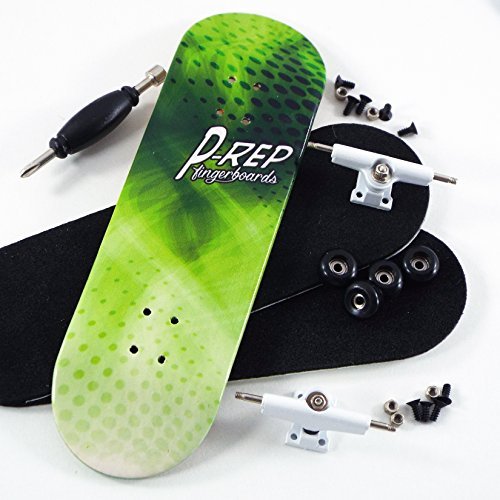P-Rep Swamp Gas 30mm Graphic Complete Wooden Fingerboard w CNC Lathed Bearing Wheels