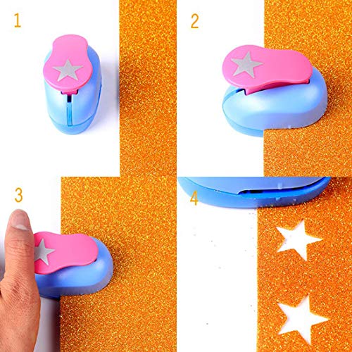 Paper Puncher Scrapbook Hole Paper Punchers Embossing Scrapbooking Crafts Paper Cutting DIY Card DIY Craft Shaper Puncher Set for Kids Pack of 3,Heart,Circle,Star