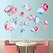 decalmile Rose Flower Wall Decals Bedroom Wall Art Stickers Living Room Sofa Backdrop TV Wall Decoration