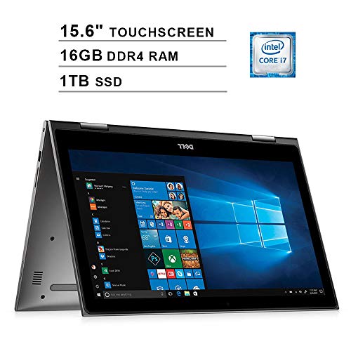 2019 Dell Inspiron 15 5000 15.6 Inch FHD Touchscreen 2-in-1 Laptop (Intel Quad Core i7-8550U up to 4.0 GHz, 16GB RAM, 1TB SSD, Intel UHD Graphics 620, Bluetooth, WiFi, HDMI, Windows 10)
