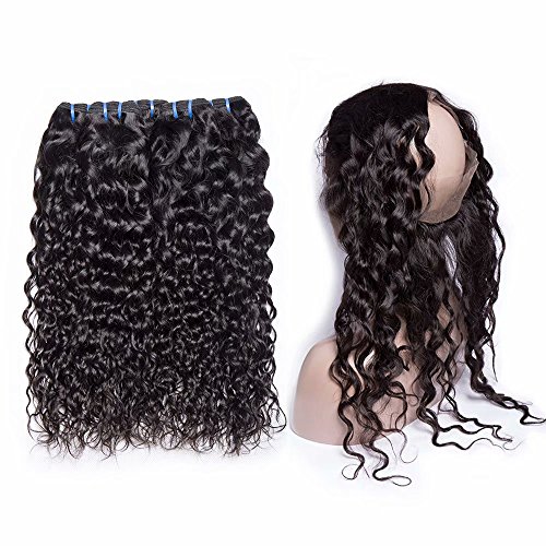 Maxine-Water-Wave-Virgin-Hair-Weave-3-Bundles-with-360-Lace-Frontal-Closure-and-Adjustable-Straps-100-Unprocessed-Remy-Virgin-Hair-for-Fashion-Women-Natural-Color18-20-22-with-16-Frontal