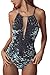 ChongXiao Women's Velvet Halter Neck High Cut Backless One-piece Swimsuit Bodysuit