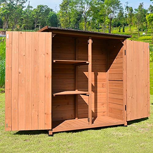 ZHOUAICHENG Outdoor Holz Gartenschrank Lagerung Schuppen Schrank Werkzeugschrank für wasserdichte Sonnencreme Innenhof… – Bild 6