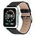 for Apple Watch Band 38mm Series 1 Series 2 Series 3,TOROTOP Luxury Black Genuine Leather Watch Band Strap Replacement Wrist Band with Adapter Clasp for 38mm Apple Watch(38mm-Black-A)