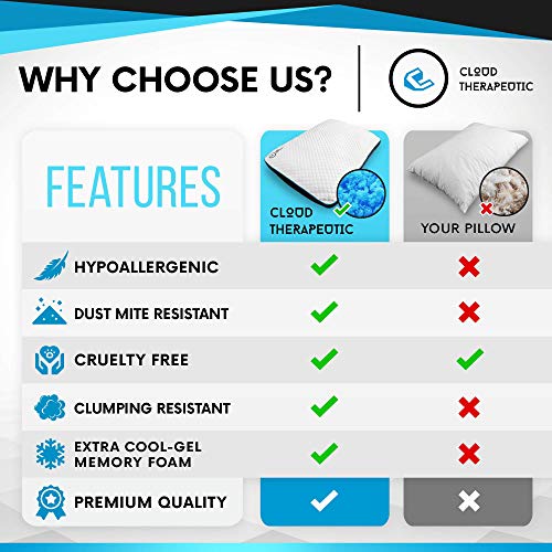 CloudTherapeutic Adjustable Loft Pillow Premium Infused CoolGel