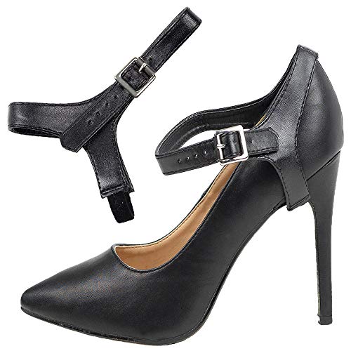 Detachable Shoe Straps ShooStraps - to Hold Loose high Heeled Shoes Black
