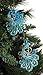 Sparkling Teal Peacock Hanging Christmas Ornaments - 2 Pack