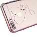 iPhone 8 Plus Case,iPhone 7 Plus Case,ikasus Mini Love Heart Glitter Bling Crystal Rhinestone Diamonds Clear Rubber Rose Plating Frame TPU Soft Silicone Bumper Case Cover for iPhone 8 Plus / 7 Plus