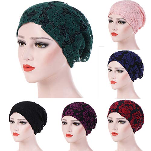 Chemo Hats Beanie Muslim Turban Headwear Headwraps for Women with Cancer Afterso (One Size, Pink-e5)
