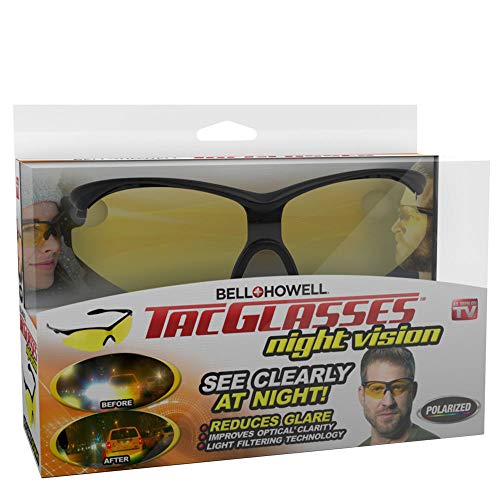 Bell+Howell NIGHT VISION Sunglasses for Men/Women, Military-Inspired As Seen On TV (Yellow)