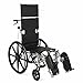 Medline Reclining Wheelchair, Wide Seat, Desk Length Arms, Elevating Legrests, Chrome Frame Seat 7 X 20 inches, Black, 1 Count