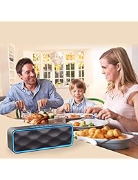 Bluetooth, altavoces, Alpatronix ax400 controles de reproducción de 6 W altavoz estéreo Mini Bluetooth, Inalámbrico, recargable con micrófono, volumen portátil, subwoofer pasivo para Smartphones, Tablets y Ordenadores, Negro