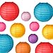 PartyOn!18 Pcs Colorful Paper Lanterns (Multicolor, Size 6