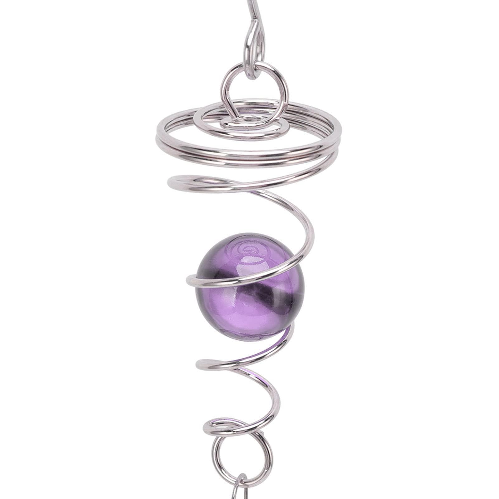 Crystal Suncatcher Hanging Suncatcher,Gazing Ball Spiral Tail Decorative Wind Spinner 3D Rotating Wind Chimes Wind Sculptures Crafts Ornament