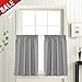 jinchan Grey Kitchen Curtains 36 Inch Tier Curtains Waffle Woven Textured Cafe Curtains Half Window Curtain Set Rod Pocket Light Filtering for Bathroom Sink Laundry Room Basement RV 2 Panels Gray