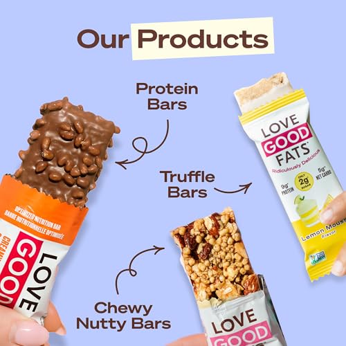 Love Good Fats High Protein Bars, Peanut Caramel - Whey Protein and Collagen - 20g Protein includes 6-7g Collagen, 2g Net Carbs, 1g Sugar - Chocolate Coating - Low Carb, Low Sugar, Keto, 12 Pack
