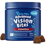 Zesty Paws Eye Supplement for Dogs - Vision Support with Lutein + Vitamin C & Astaxanthin Antioxidants - Dog Vitamins for Eyes + Fish Oil for Omega 3 EPA & DHA Fatty Acids for Senior Dogs - 90 Chews