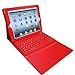 Generic Leather Case with Bluetooth Wireless Keyboard for iPad 2/3/4 (Red Case for Apple Ipad 2 3 4)