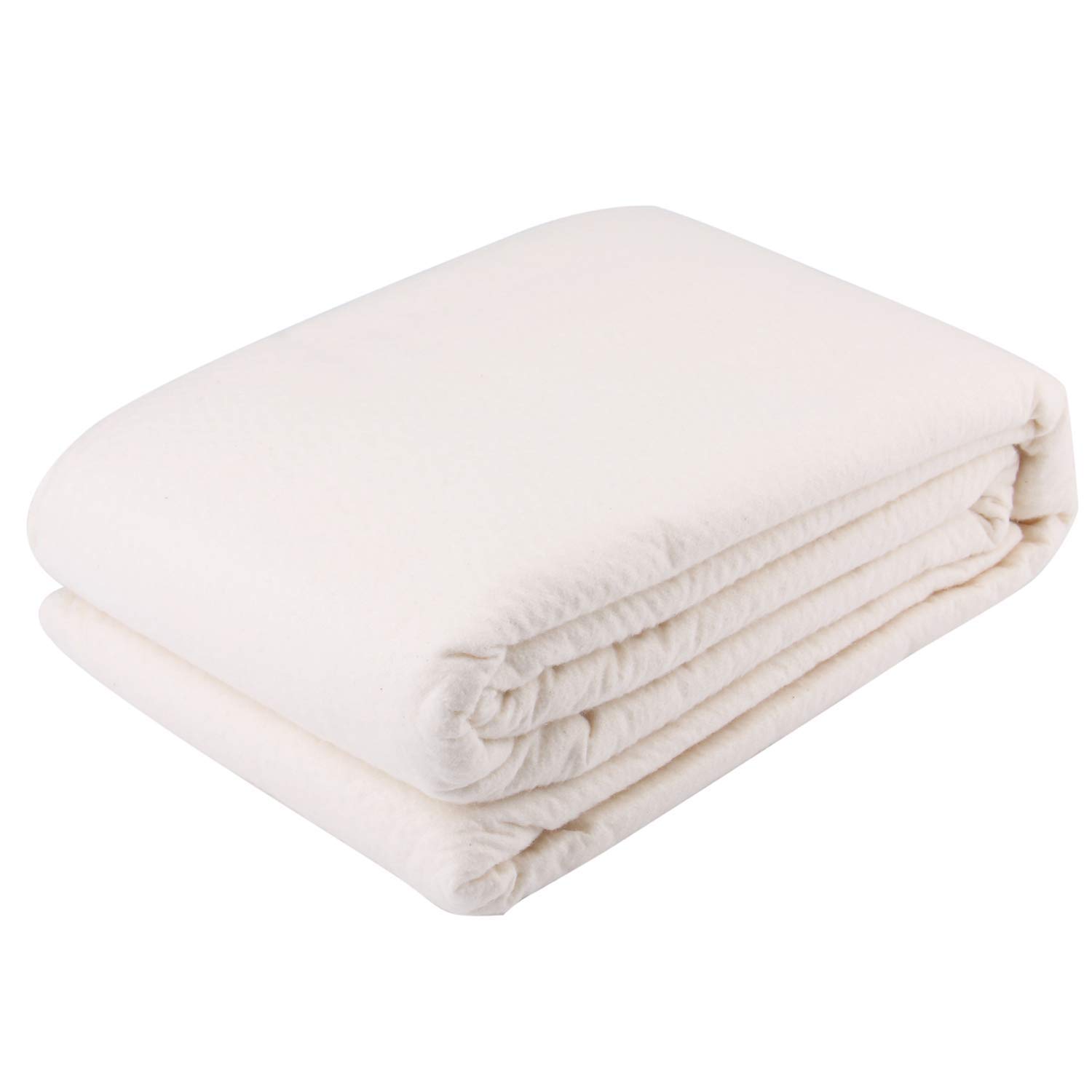 Lawei Natural Cotton Batting 72x90 inch for Quilting, Soft Needle-Punched Craft Fabric for Wearable Arts, Machine Washable Quilt Wadding with Low Shrinkage (1.82x2.3m)