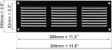 EUROPLAST 300x100mm Black Metal Air Vent Grille Cover with Insect Mesh view 2