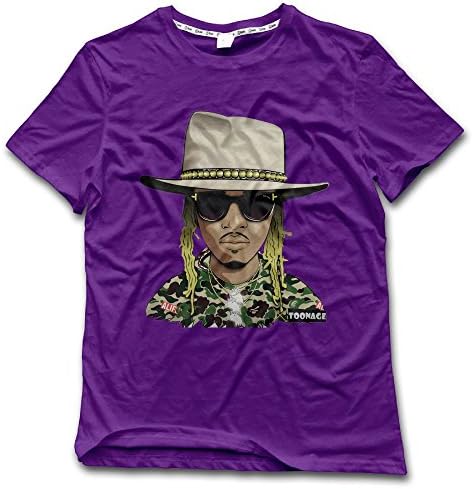 Unisex Digital Printing Leisure Future-Hendrix Cotton Shirt For Fitness Medium Purple