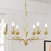 Urban Ambiance Luxury Eclectic Chandelier, Large Size: 23''H x 27.5''W, with English Country Style Elements, Gold Leaf Finish