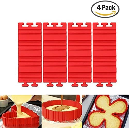 Nonstick Silicone Cake Mold Pan Magic Bake Snake DIY Baking Mould Tools Design Your Cakes Any Shape for Kitchen(Red)-4 PCS