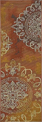Unique Loom Outdoor Modern Collection Area Rug - Trio (2' x 6' 1" Runner, Rust…