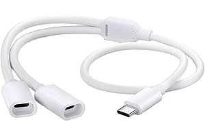 Outdoor Solar Panel Camera USB C Splitter Charging Cable for Security Systems Weatherproof PVC Construction 480Mbps Data Outd