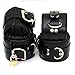 Ardour Crafts CC-3050 Padded Black Real Leather Wrist Ankle Cuffs 4 Pieces Set