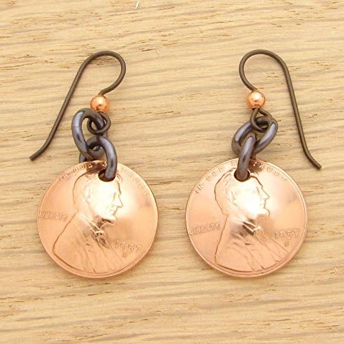 60th Gift: 1957 US Penny Earrings