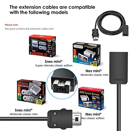 image for oenbopo SNES Classic Controller Extension Cable, 10ft / 3M NES Classic
