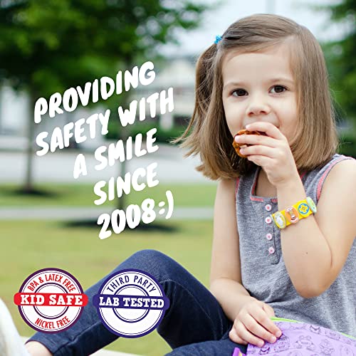 Food Allergy Bracelets for Kids Bright, Fun Medical Charm Kit Yellow
