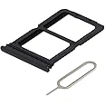 MMOBIEL Dual SIM Card Slot Tray Holder Replacement Compatible with OnePlus 6T 2018 - Incl. Rubber Gasket and Sim Pin - Mirror Black