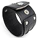 KONOV Wide Genuine Leather Mens Bangle Cuff Bracelet, Punk Rock, Fits 7.5