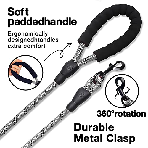 COOYOO 2 Pack Dog Leash 5 FT Heavy Duty Comfortable Padded Handle