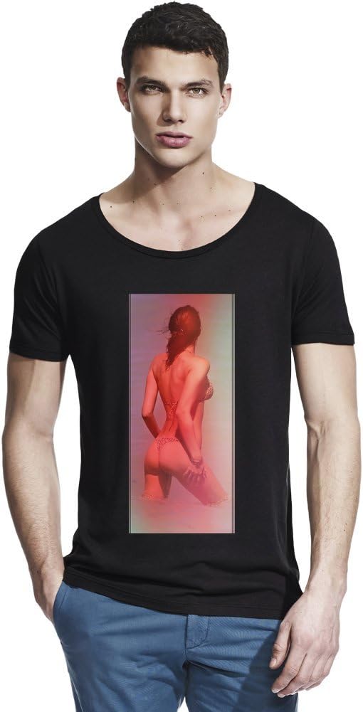 Sexy Hot Bikini Girl Photo Bamboo Wide Neck T-shirt