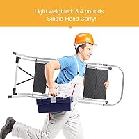 Delxo Lightweight Aluminum 3 Step Ladder Step Stool Single-Hand Carry Ladder with Handgrip Anti-Slip Sturdy and Wide Pedal Multi-Use for Household and Office Portable Step Stool 330lbs