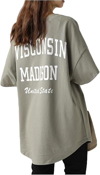 Amazon Co Jp ライオンガーデン ビッグシルエット Tシャツ ビッグtシャツ 大きいサイズ 半袖 夏服 夏 春 M Xl レディース 服 ファッション小物