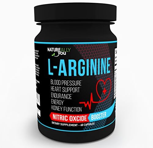 NATUREALLY YOU© - L-Arginine (60 Capsules) - Nitric Oxcide Booster * - Helps with Blood Pressure, Heart, Endurance, Energy, Kidney Function*