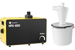 FoxAlien 800W Desktop Dust Collector HFS-800 with Dust Seperator for CNC Cutting Woodworking, Air Filtration System with HEPA
