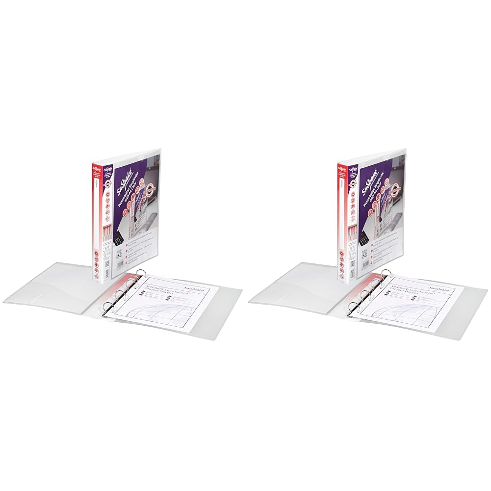 Snopake A4 4 O-Ring 25 mm Presentation RingBinder – Clear [Pack of 2] Ref: 13368s