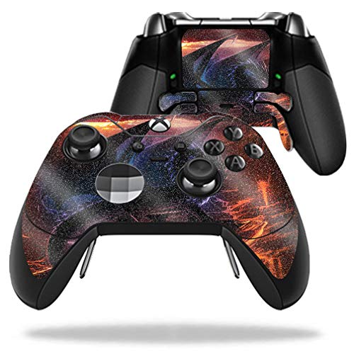 MightySkins Glossy Glitter Skin for Microsoft Xbox One Elite Controller - Fire…